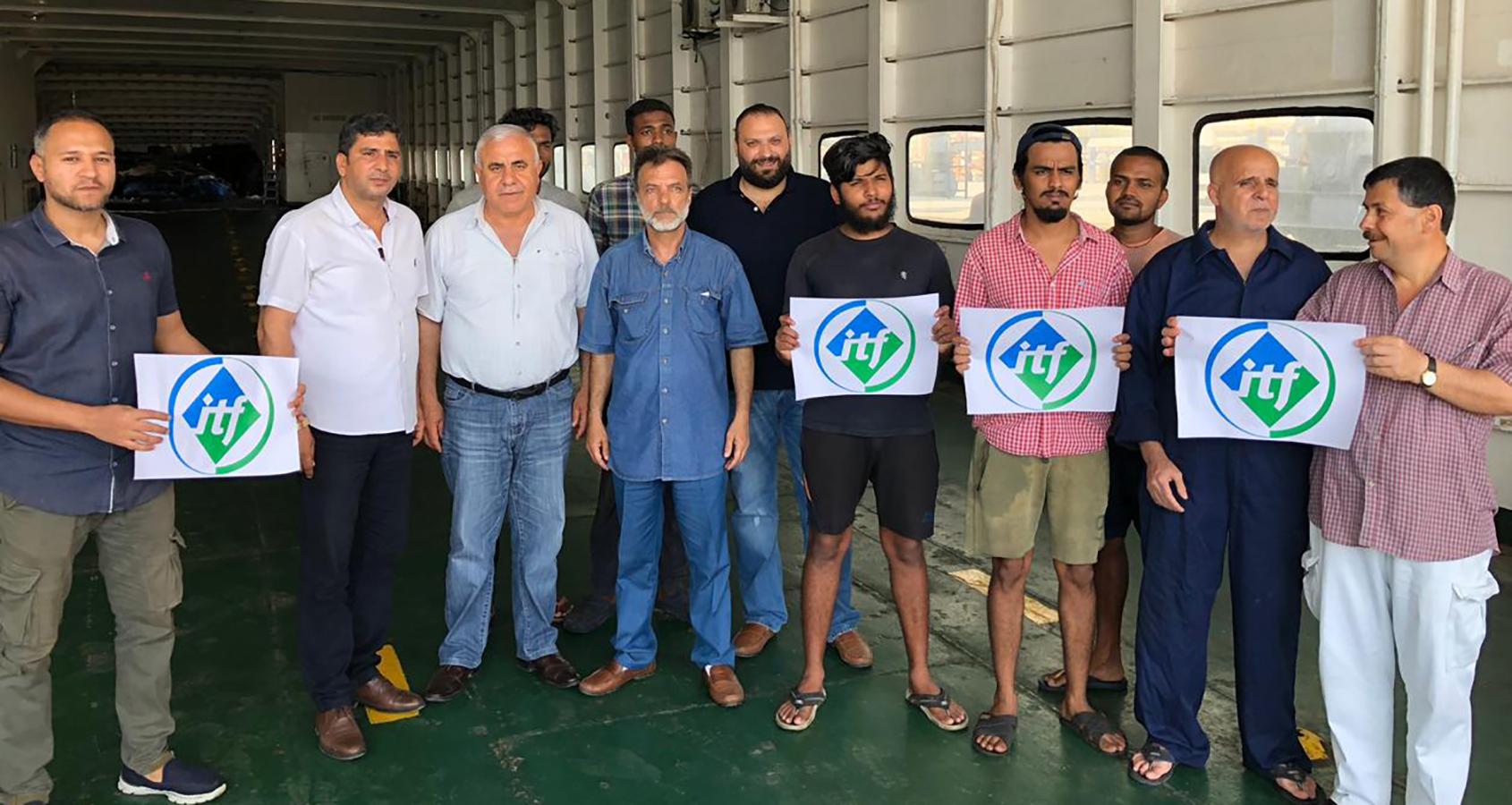 ITF visit to the Lady Caroline at the Port of Latakia, Syria, in June, 2019.
