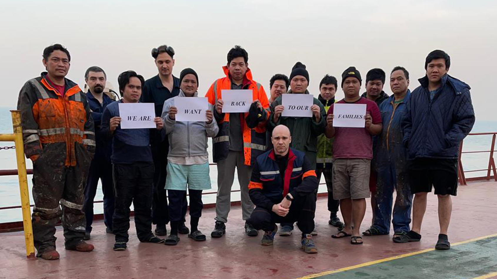 The crew of the MV Christine Oldendorff have been anchored at Caofeidian in Bohai Bay, near Beijing, since 26 August 2020. Now eight months stranded, with 20 on board for more than 18 months in total: they are desperate to get home to their families.