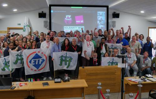 ITF Seafarers&#039; and Dockers&#039; Sections were vocal in their support for ver.di dock workers when unions met in London this week